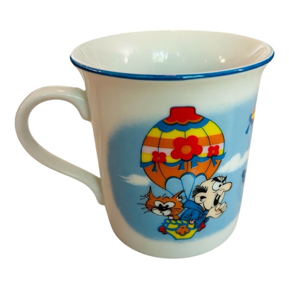 Smurfs Gargamel Smurfette Coffee Mug W. Berrie Smurf Balloons-1982 Ceramic Mug